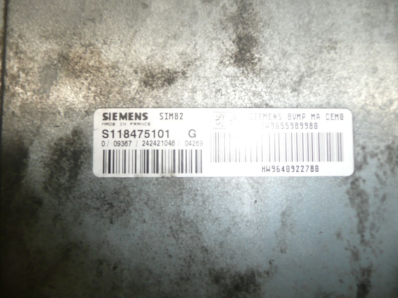 Unidad de control electrónico (ECU) Sensodrive para Citroën/Peugeot 9640922780 S118475101 2529N3 - Imagen 2