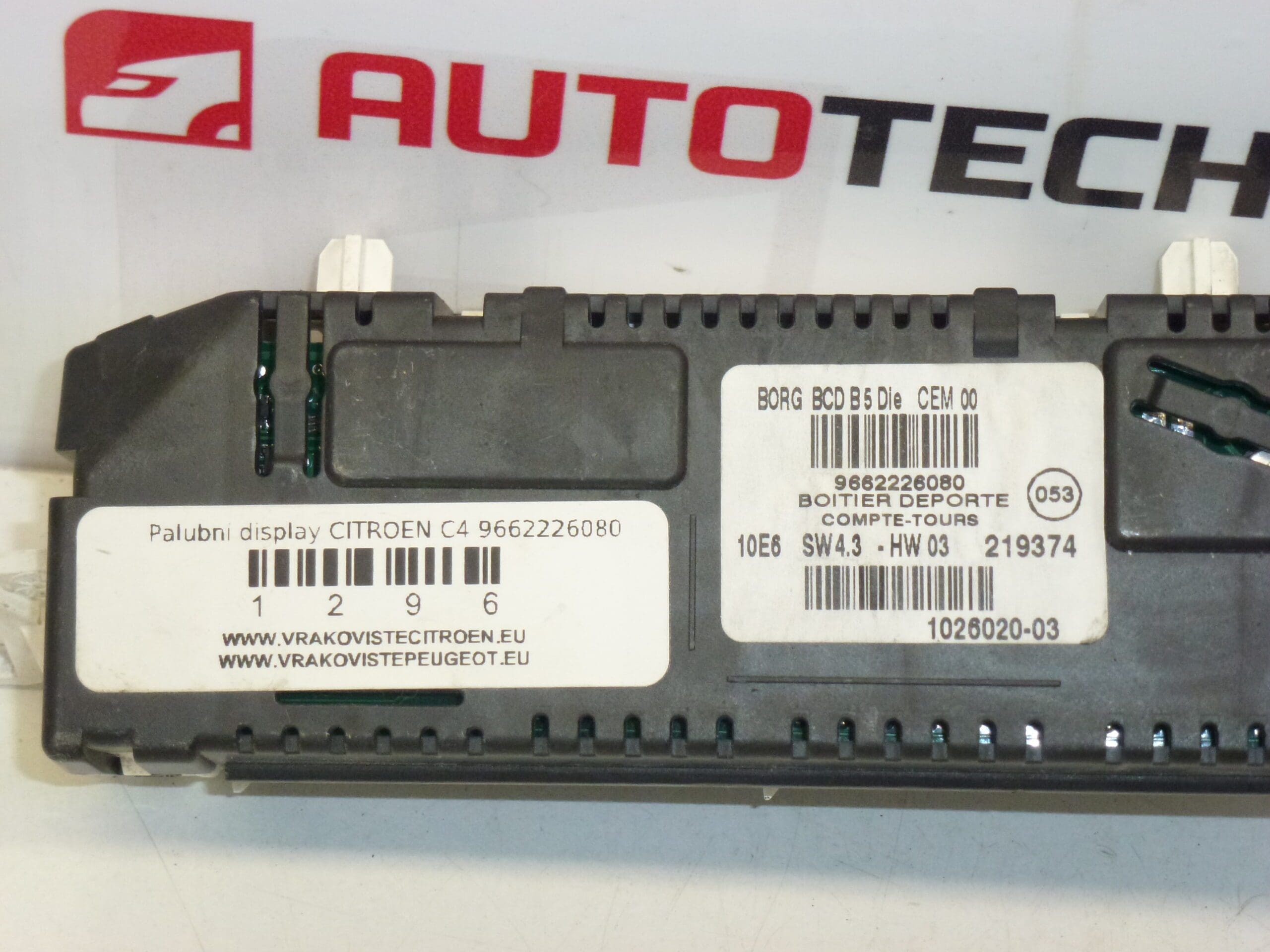 Pantalla del tacómetro para tablero Citroën C4 9662226080 6106E2 - Imagen 2