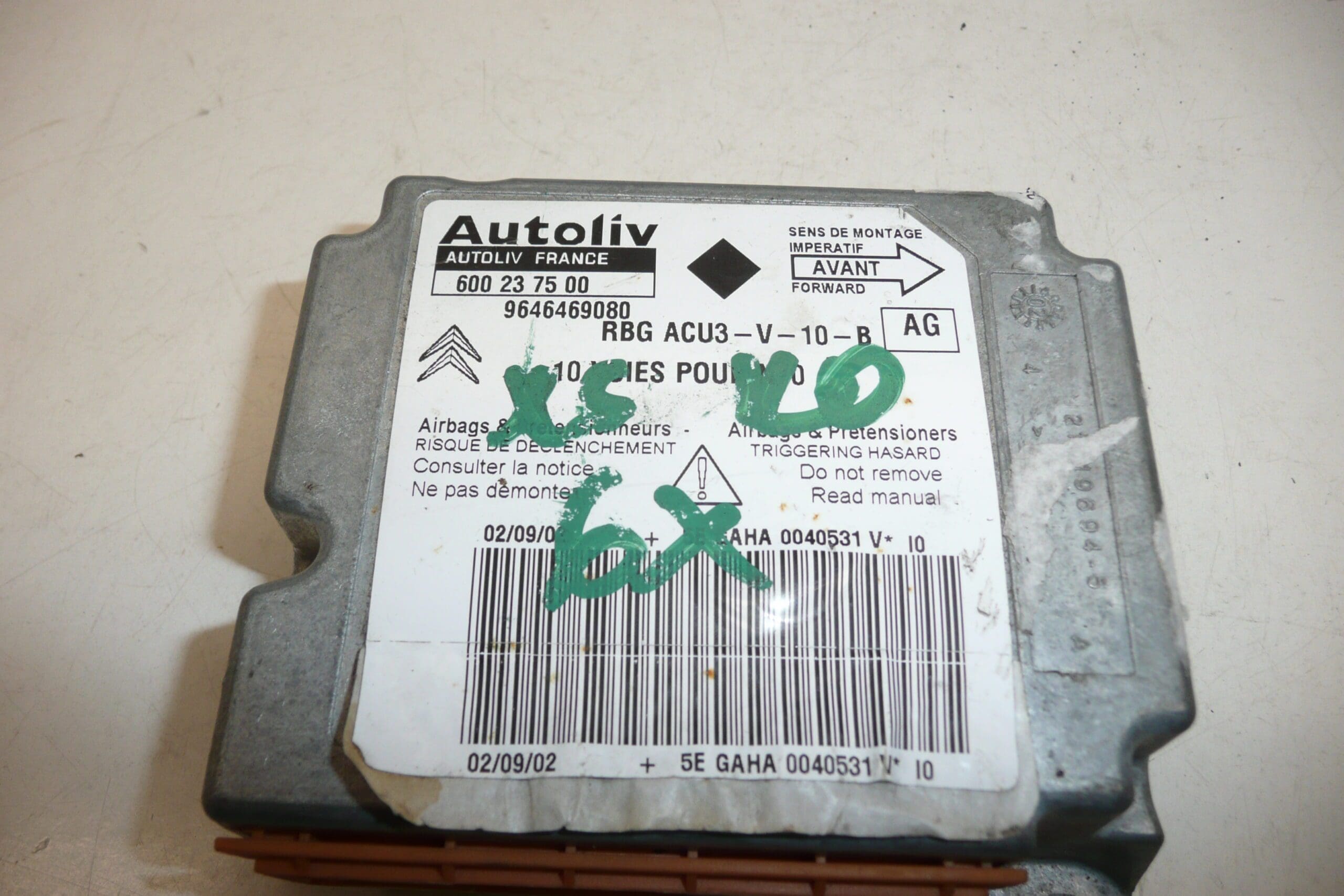 Unidad de control del airbag Citroën Xsara II 9646469080 - Imagen 2