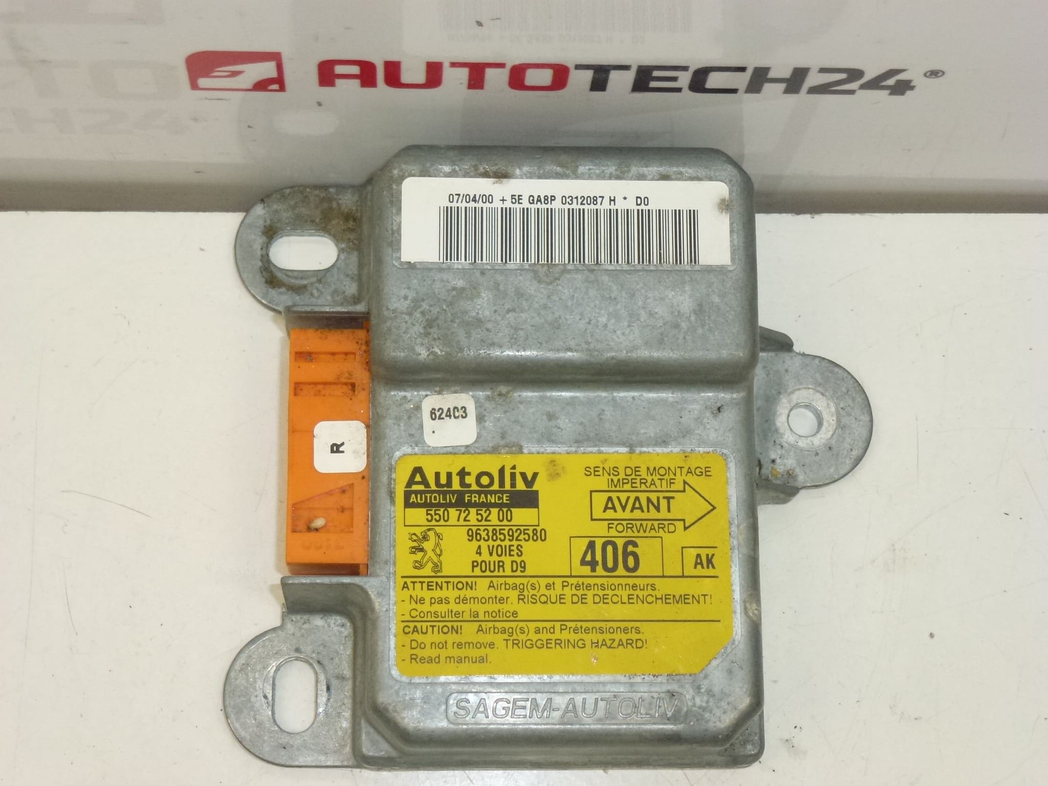 Módulo de airbag para Peugeot 406 9638592580 550725200 (usado) - Imagen 2