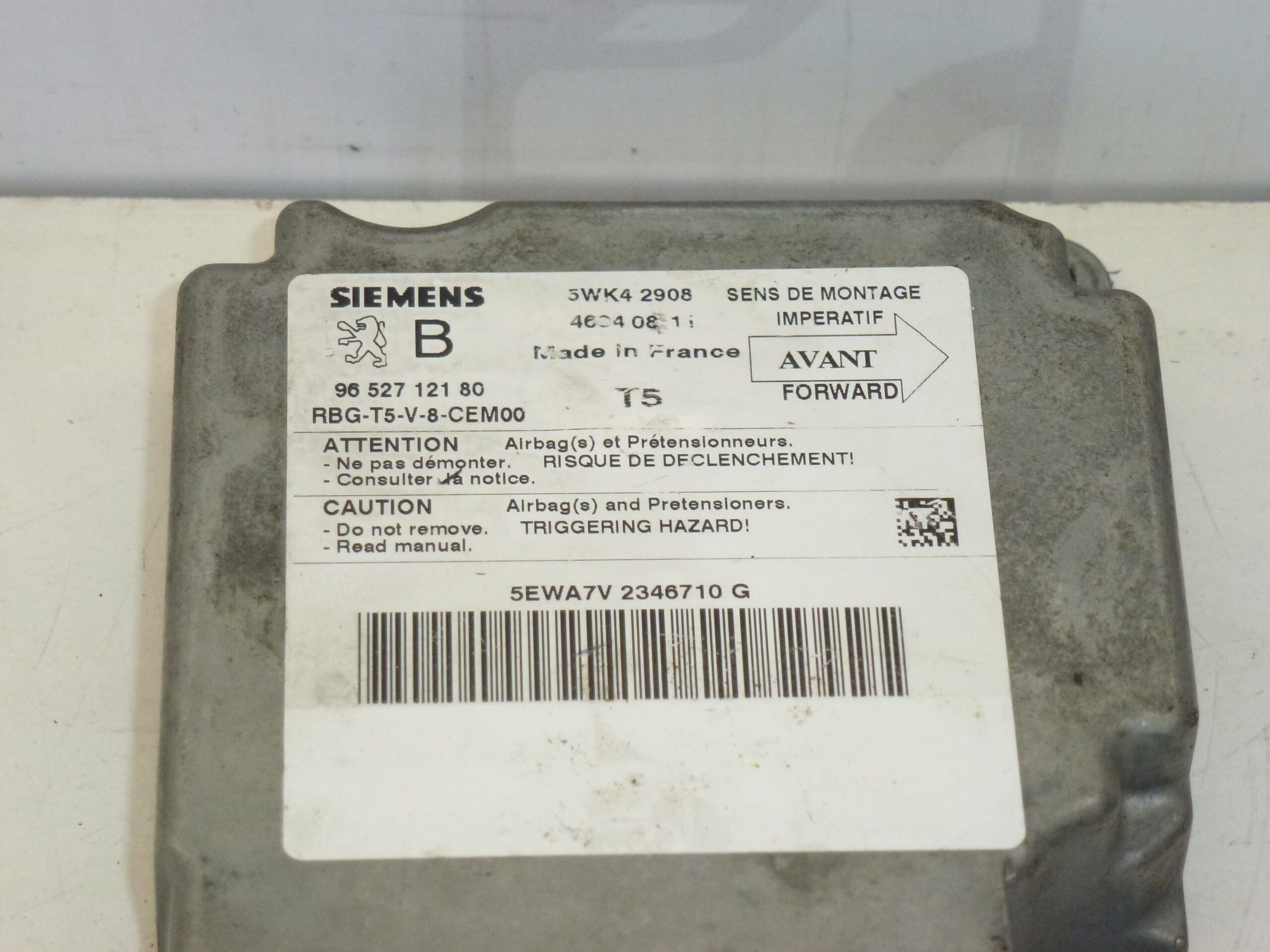 Unidad de control de airbag Siemens para Peugeot 307 9652712180 6545HE - Imagen 2
