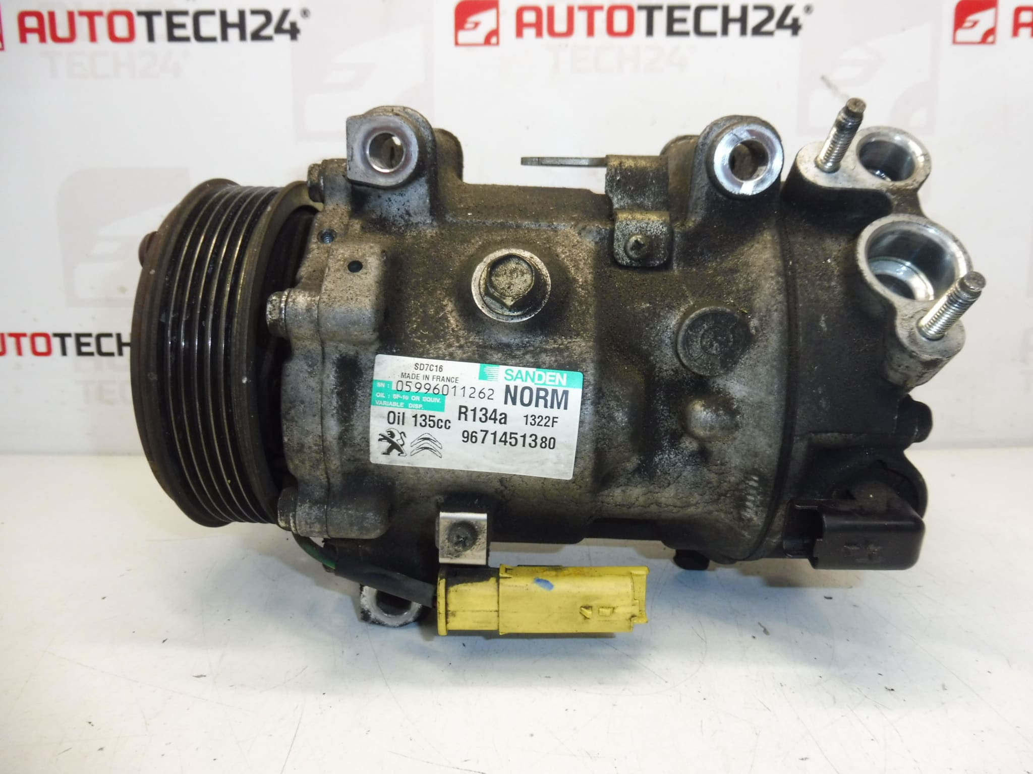 Compresor de aire acondicionado Sanden SD7C16 9671451380 1322F 6453ZS - Imagen 2